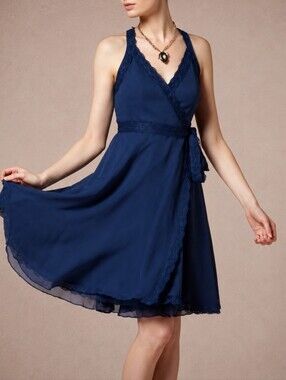 Va Et Vien for BHLDN Navy Blue Sleeveless Lace Dress 0